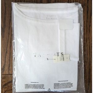 Talbots The Talbot's Tee Womens White XL Pima Cotton Long Sleeve T Shirt Top NWT